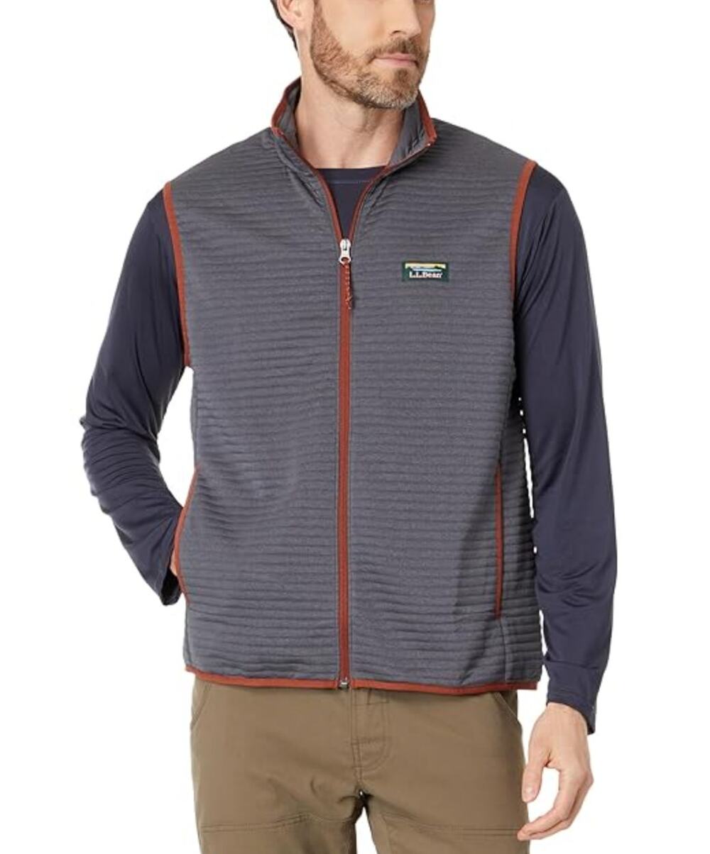 L.L. Bean Mens Airtight Vest L Platinum Grey Lightweight Full Zip Outdoor UPF50+